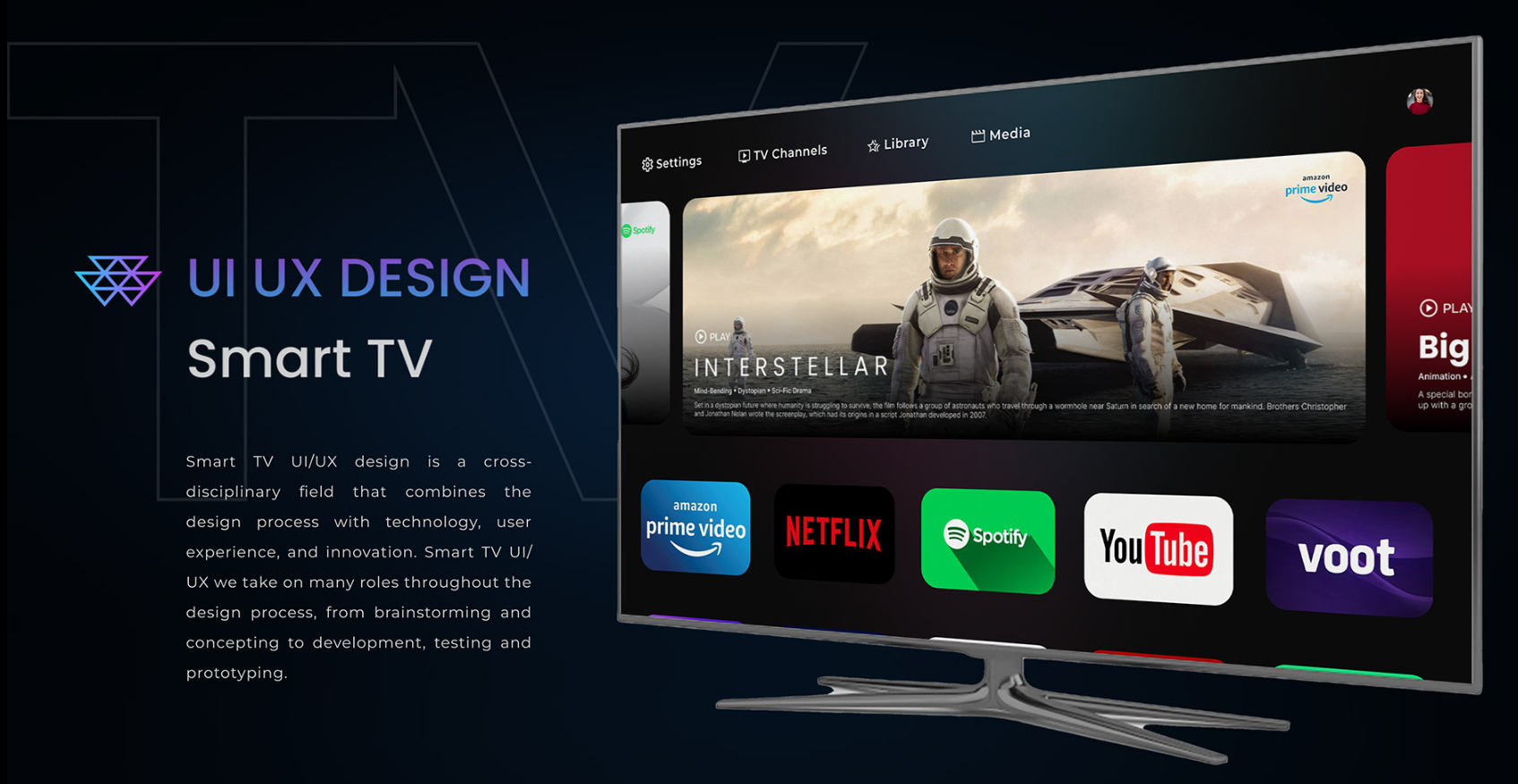 Smart TV UX UI Design by Ebinesh
