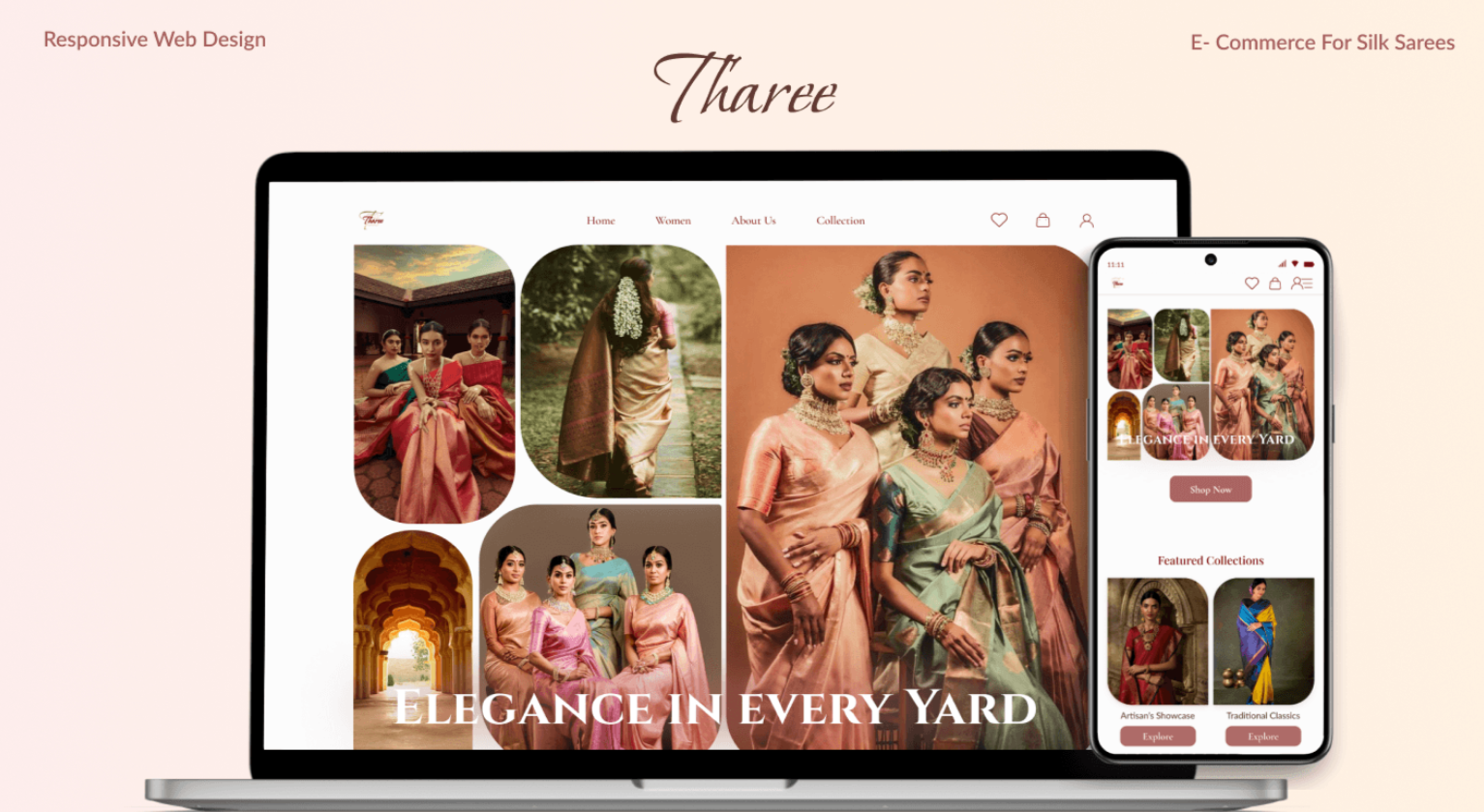 Tharee an E-commerce Web Design by Josephine Deepa